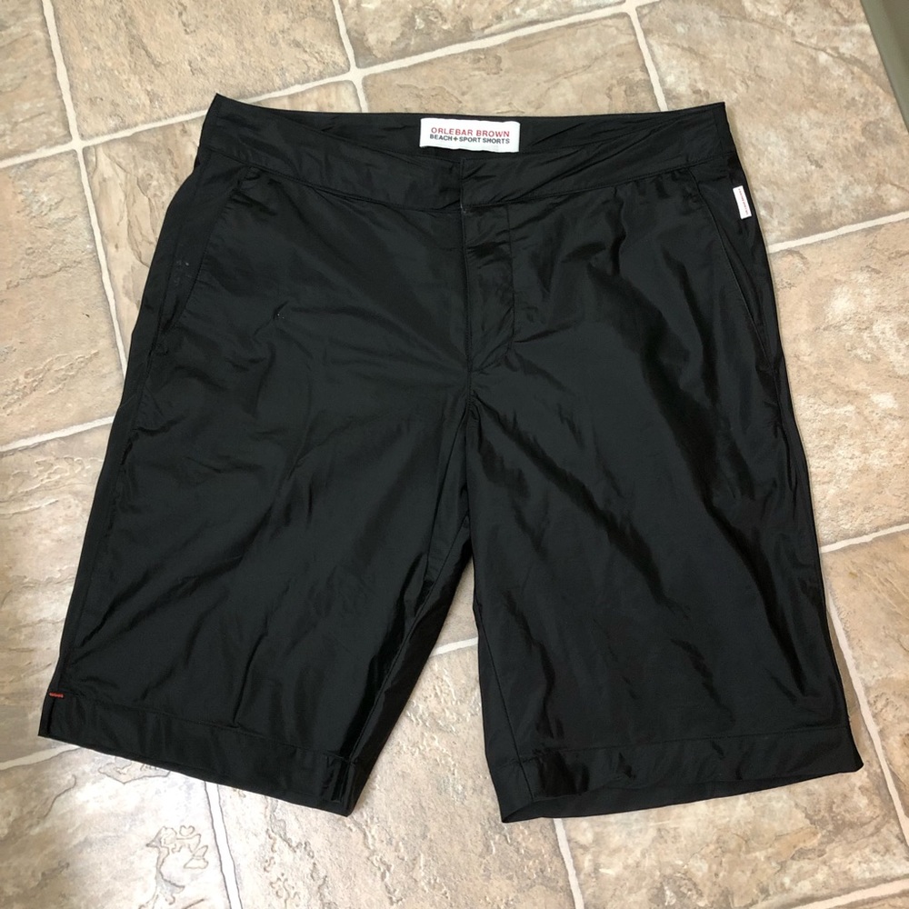 Orlebar Brown Black Beach & Sport Swim Shorts, Waist 31", Made in Portugal